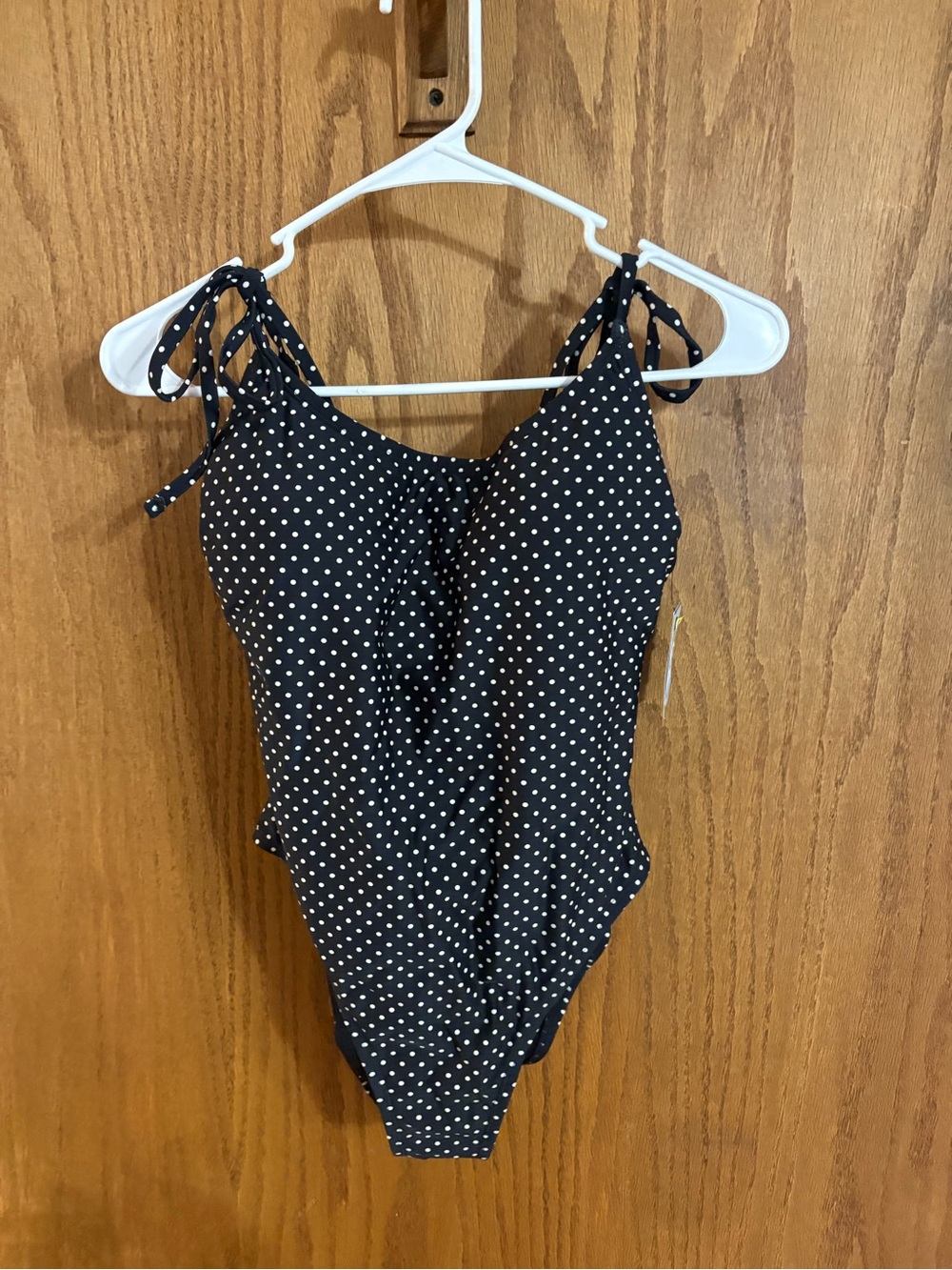 Target Black Polka Dot Tie-Shoulder One-Piece Swimsuit